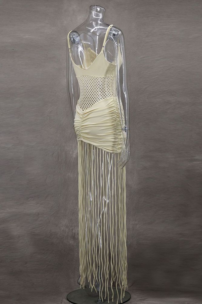 SUPER WHOLESALE | Spaghetti Maxi Fringes Dress