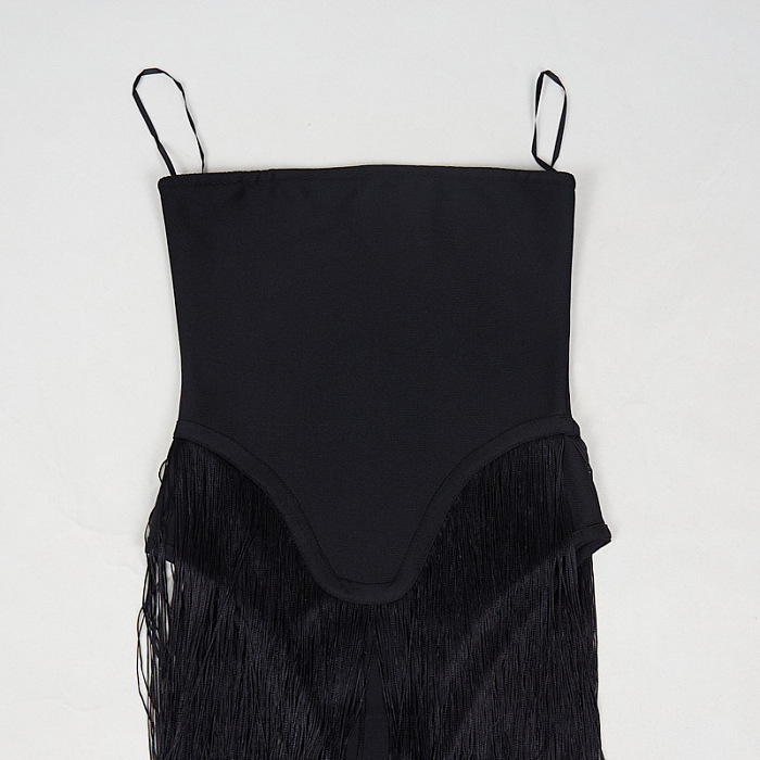 SUPER WHOLESALE | Strapless Fringe Dress