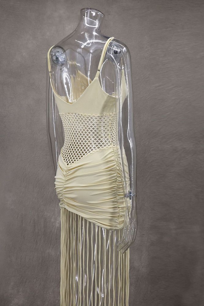 SUPER WHOLESALE | Spaghetti Maxi Fringes Dress