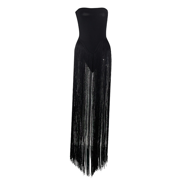 SUPER WHOLESALE | Strapless Fringe Dress