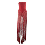 SUPER WHOLESALE | Strapless Fringe Dress