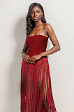 SUPER WHOLESALE | Strapless Fringe Dress