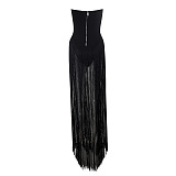 SUPER WHOLESALE | Strapless Fringe Dress