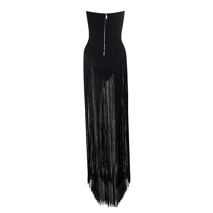 SUPER WHOLESALE | Strapless Fringe Dress