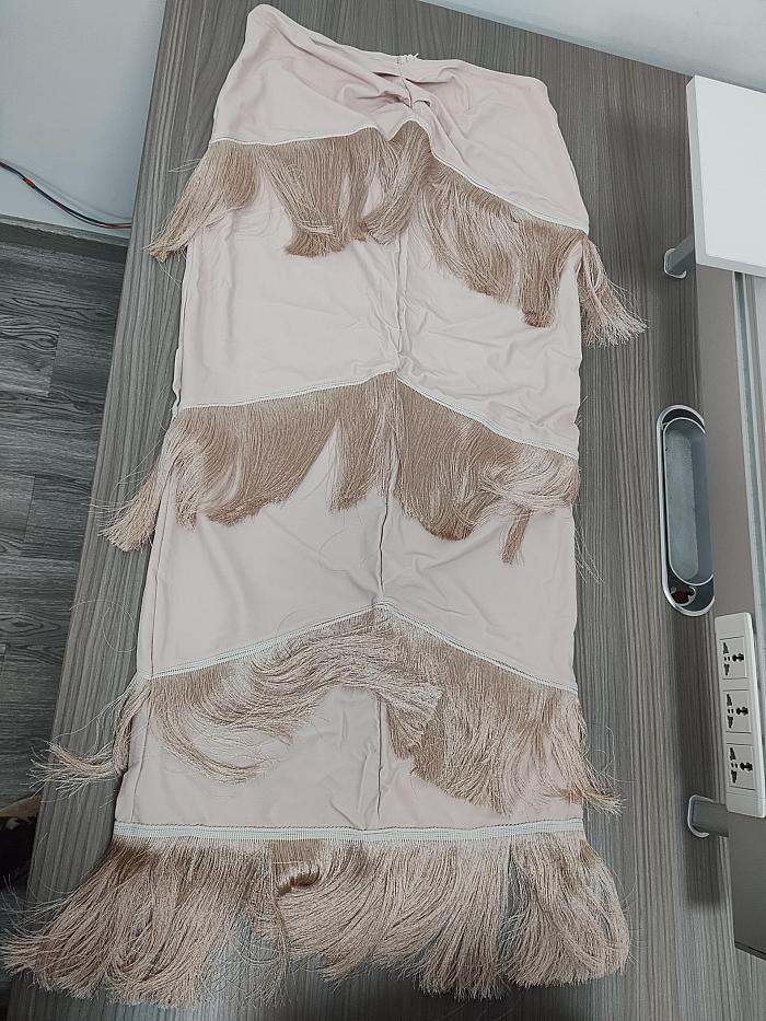 SUPER WHOLESALE |  Maxi Skirt with Fringe Trim