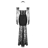 SUPER WHOLESALE | Halter Lace Dress with Gloves