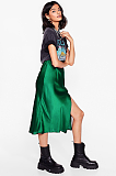 SUPER WHOLESALE | Split Silk Ankle Skirt