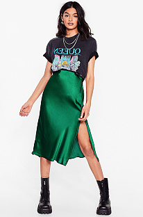 SUPER WHOLESALE | Split Silk Ankle Skirt