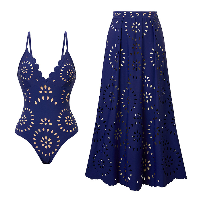 SUPER WHOLESALE |Cut-out Swimwear and Skirt Set