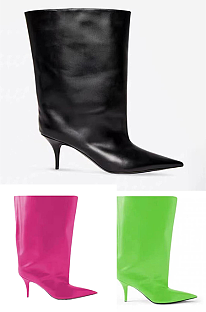 SUPER WHOLESALE | Pointed Toe Pu Material Heels