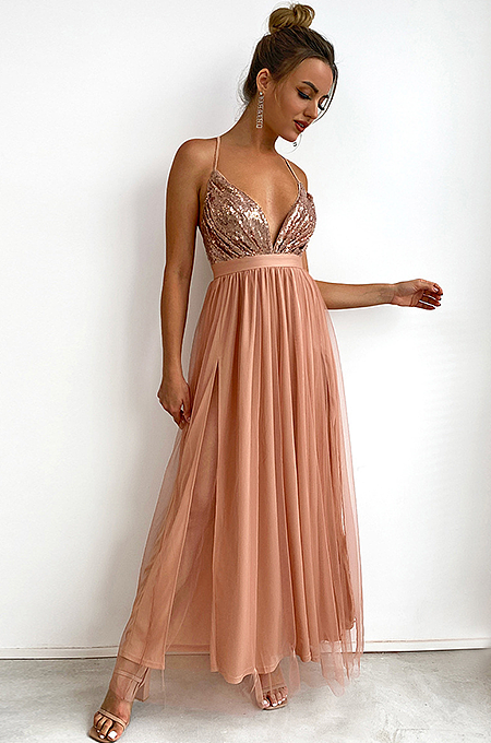 SUPER WHOLESALE | Sequins Spaghetti Dress