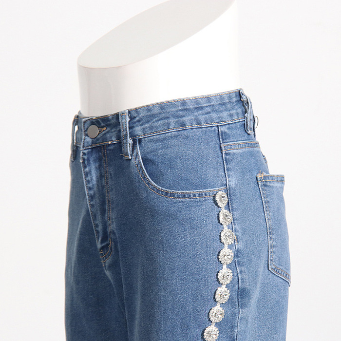 SUPER WHOLESALE | Rhinestone Flare Bottom Jeans
