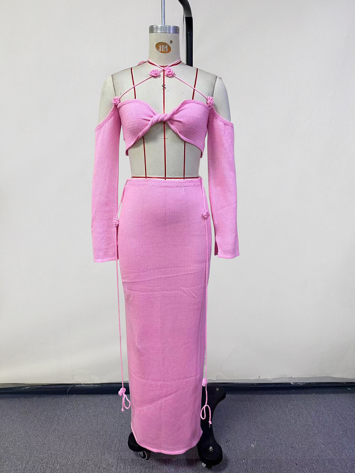 SUPER WHOLESALE |  Halter Pit Material Dress