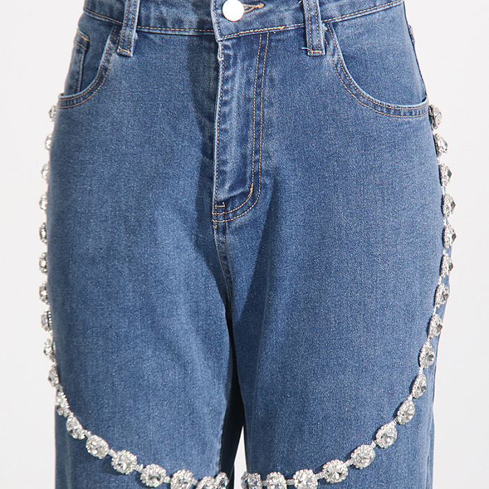 SUPER WHOLESALE | Rhinestone Flare Bottom Jeans