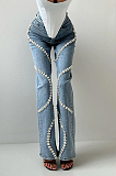 SUPER WHOLESALE | Rhinestone Flare Bottom Jeans