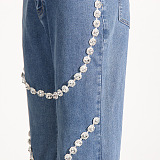 SUPER WHOLESALE | Rhinestone Flare Bottom Jeans