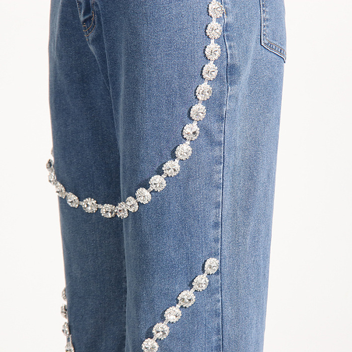 SUPER WHOLESALE | Rhinestone Flare Bottom Jeans