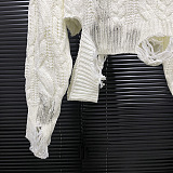 SUPER WHOLESALE | Distressed Sweater Top