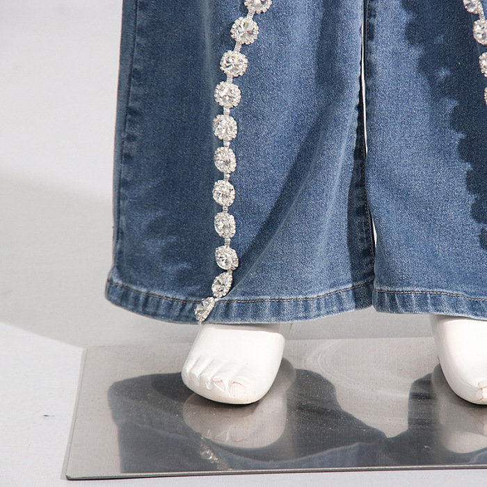 SUPER WHOLESALE | Rhinestone Flare Bottom Jeans