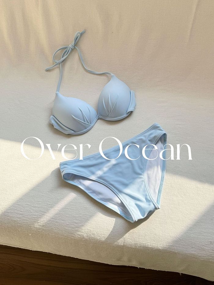 SUPER WHOLESALE | Blue Bikini Set with Dress