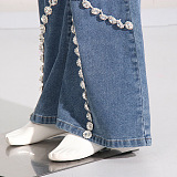 SUPER WHOLESALE | Rhinestone Flare Bottom Jeans