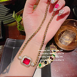 SUPER WHOLESALE | 925 Sterling Silver Gold Painting Necklace