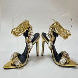 SUPER WHOLESALE | Open-toe Lace Up Heels(11cmh)
