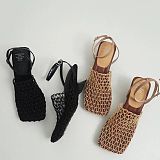 SUPER WHOLESALE | Slingback Woven Mesh Flat Sandal