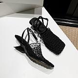 SUPER WHOLESALE | Slingback Woven Mesh Flat Sandal