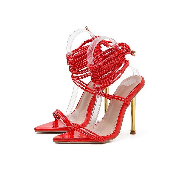 SUPER WHOLESALE | Open-toe Lace Up Heels