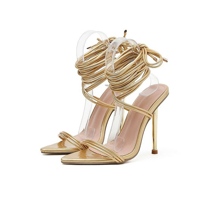 SUPER WHOLESALE | Open-toe Lace Up Heels