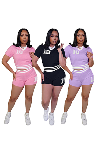 SUPER WHOLESALE |  V Neck Knitted Shorts Set