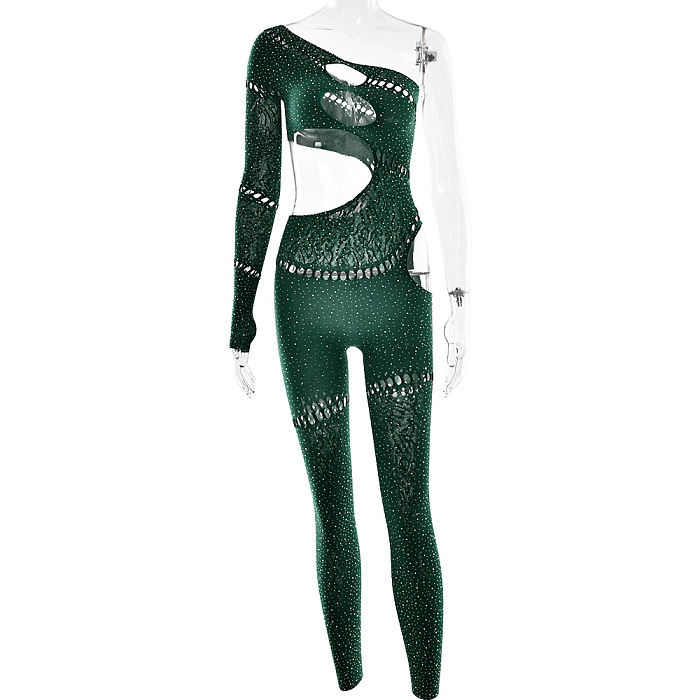 SUPER WHOLESALE | hotfix rhinestone Jumpsuit