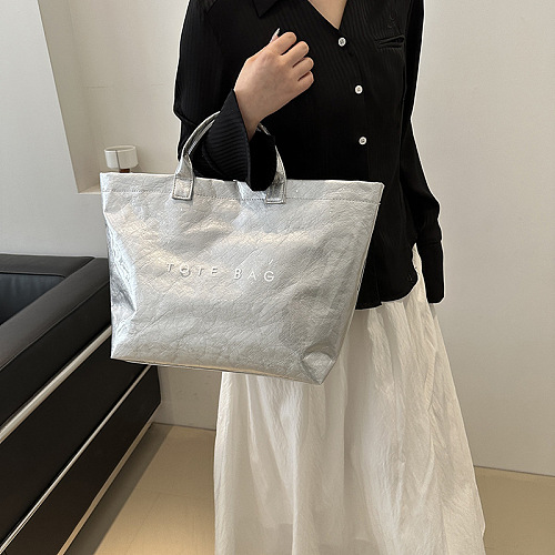 SUPER WHOLESALE |  Big Size Tote Bag in Silver
