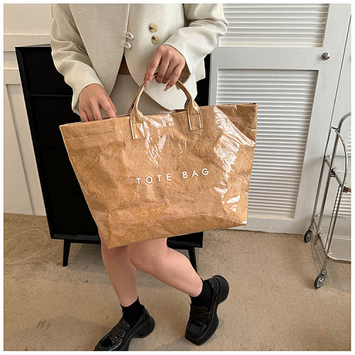 SUPER WHOLESALE |  Big Size Tote Bag in Camel