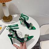 SUPER WHOLESALE | Open-toe Lace Up Heels(11cmh)
