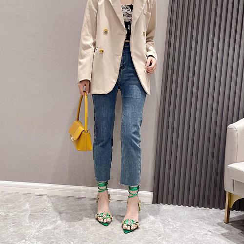 SUPER WHOLESALE | Open-toe Lace Up Heels(11cmh)