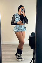 SUPER WHOLESALE |  Denim Cargo Shorts Set