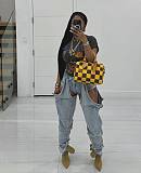 SUPER WHOLESALE |  Patchwork Cut-out Jeans