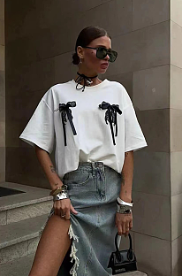 SUPER WHOLESALE |  Lace Bows T-shirt