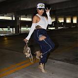 SUPER WHOLESALE |  Patchwork Cut-out Jeans