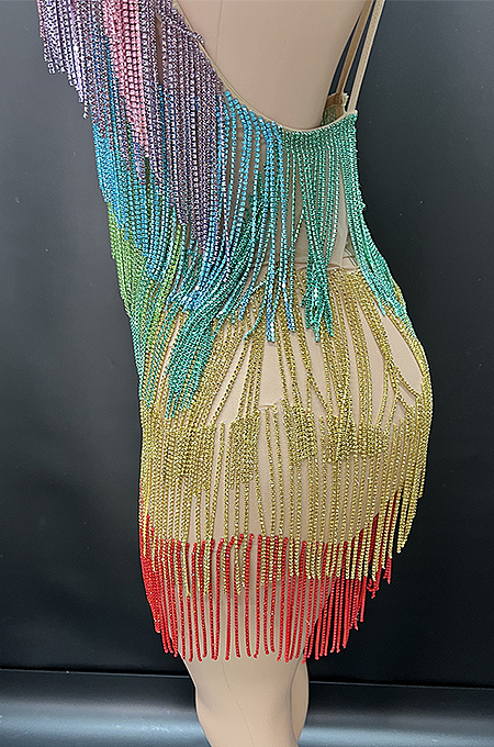 SUPER WHOLESALE |Rainbow Fringe Dress