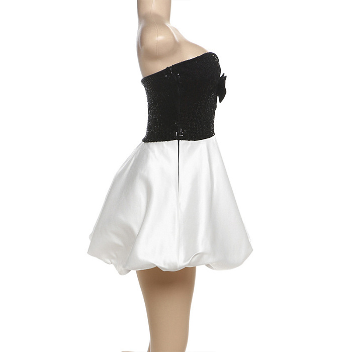 SUPER WHOLESALE | Sequins Patchwork Strapless Dress(Pre order)