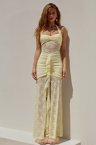 SUPER WHOLESALE | Halter Lace Long Dress(Pre order)