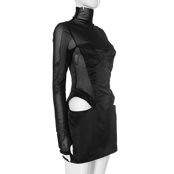 SUPER WHOLESALE | Patchwork See-through Dress