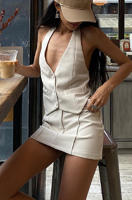 SUPER WHOLESALE | Vest Skirt Set