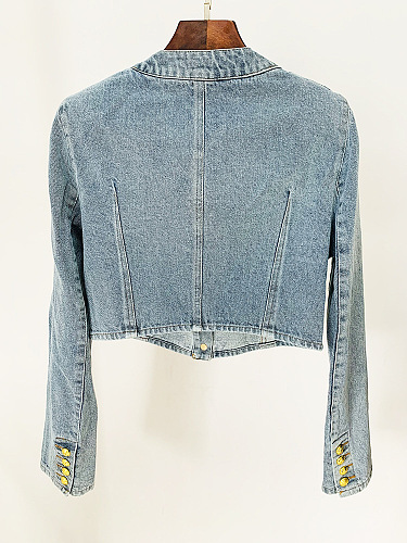 SUPER WHOLESALE | Roun Neck Denim Jacket Top