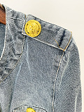 SUPER WHOLESALE | Roun Neck Denim Jacket Top