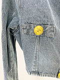SUPER WHOLESALE | Roun Neck Denim Jacket Top
