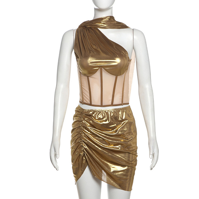 SUPER WHOLESALE |  Gold Skirt Set